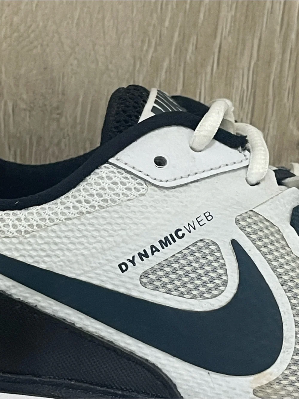 Nike Men’s White and Dark Blue Athletic Running Shoes
